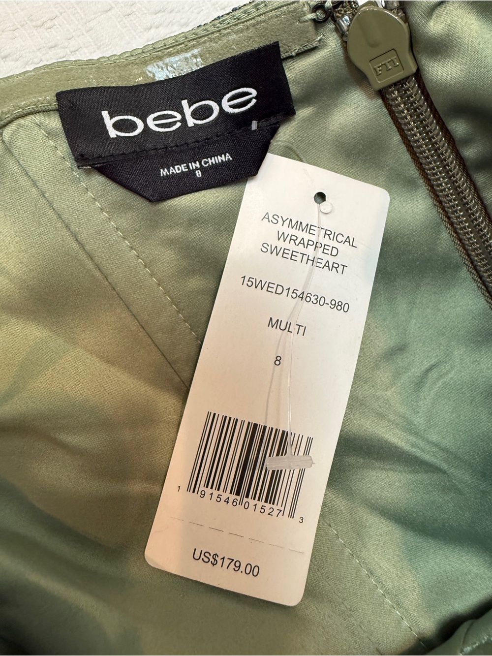 NWT Bebe Asymmymetrical Wrap Dress Cocktail Party Women’s Size 8 - Picture 5 of 8